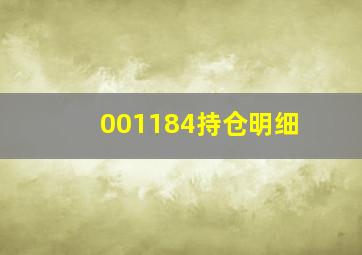 001184持仓明细