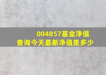 004857基金净值查询今天最新净值是多少