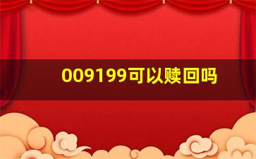 009199可以赎回吗