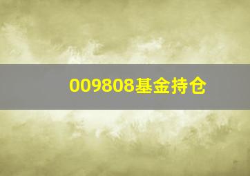 009808基金持仓