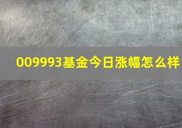 009993基金今日涨幅怎么样