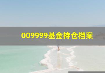 009999基金持仓档案