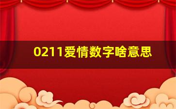 0211爱情数字啥意思