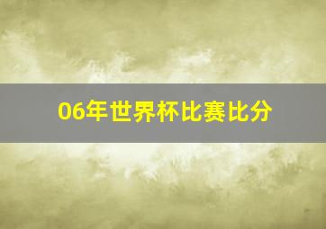 06年世界杯比赛比分