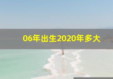 06年出生2020年多大