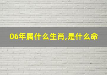 06年属什么生肖,是什么命