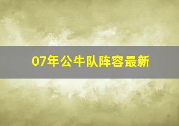 07年公牛队阵容最新