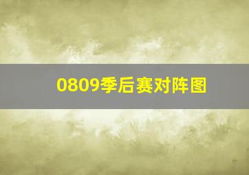 0809季后赛对阵图