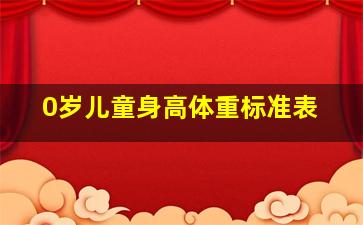 0岁儿童身高体重标准表