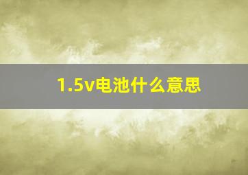 1.5v电池什么意思