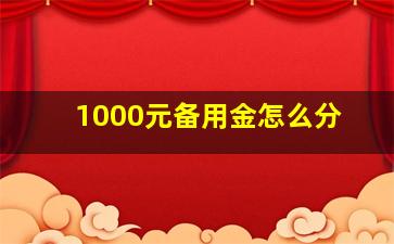 1000元备用金怎么分