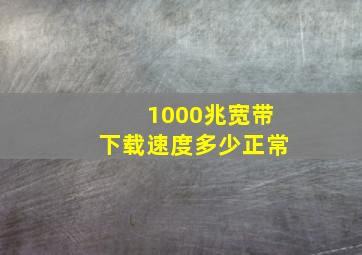 1000兆宽带下载速度多少正常