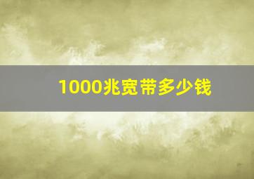 1000兆宽带多少钱