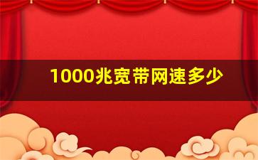 1000兆宽带网速多少