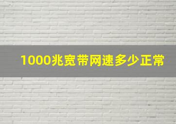 1000兆宽带网速多少正常