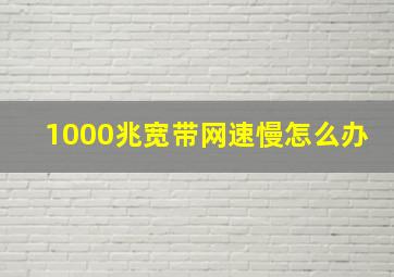 1000兆宽带网速慢怎么办