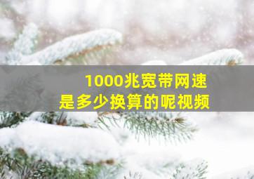 1000兆宽带网速是多少换算的呢视频