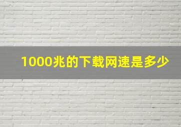 1000兆的下载网速是多少