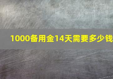 1000备用金14天需要多少钱