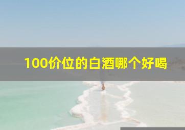 100价位的白酒哪个好喝