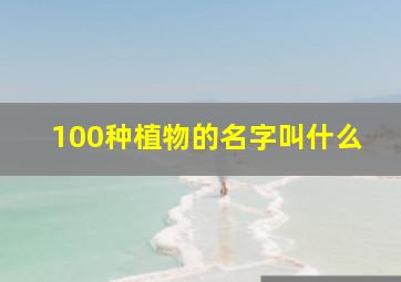 100种植物的名字叫什么