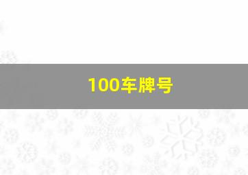 100车牌号