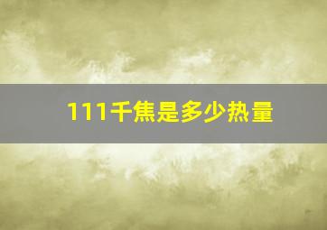 111千焦是多少热量