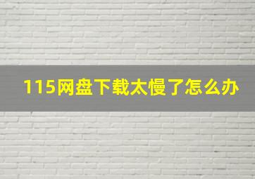 115网盘下载太慢了怎么办