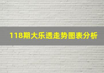 118期大乐透走势图表分析