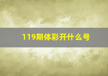 119期体彩开什么号