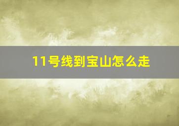 11号线到宝山怎么走