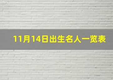 11月14日出生名人一览表