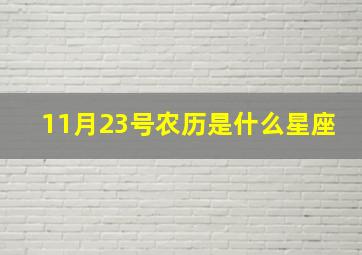 11月23号农历是什么星座