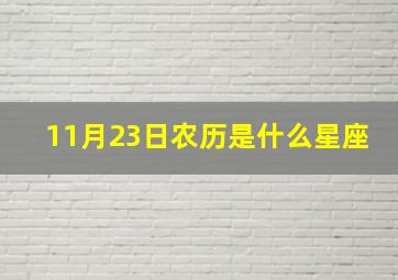 11月23日农历是什么星座