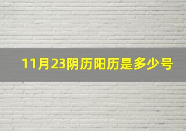 11月23阴历阳历是多少号