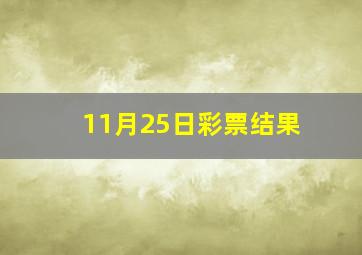 11月25日彩票结果