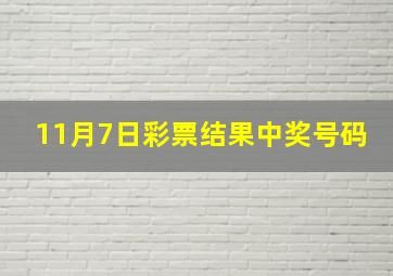 11月7日彩票结果中奖号码