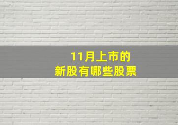 11月上市的新股有哪些股票