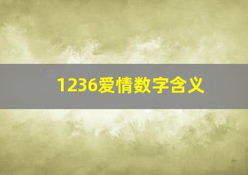 1236爱情数字含义