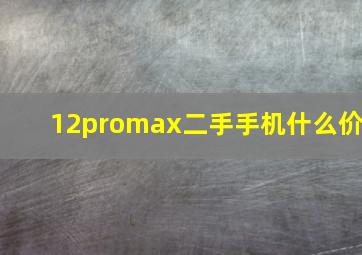 12promax二手手机什么价