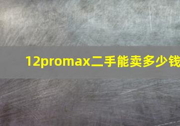 12promax二手能卖多少钱