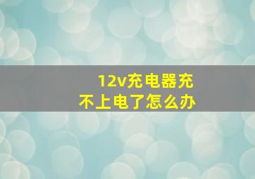 12v充电器充不上电了怎么办