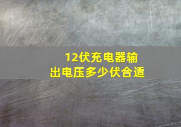 12伏充电器输出电压多少伏合适