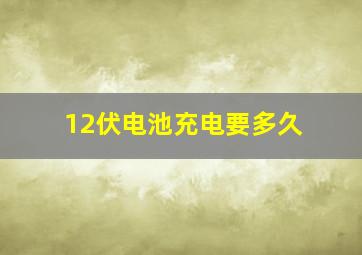 12伏电池充电要多久