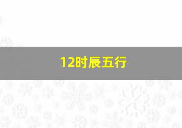 12时辰五行