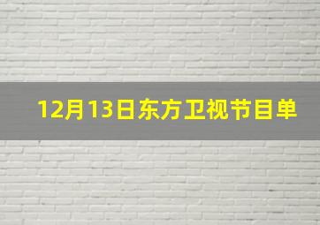 12月13日东方卫视节目单