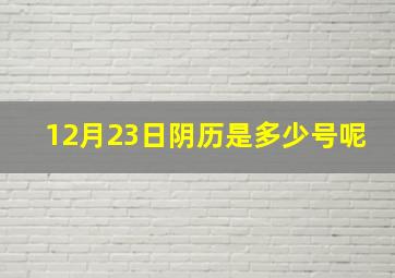 12月23日阴历是多少号呢