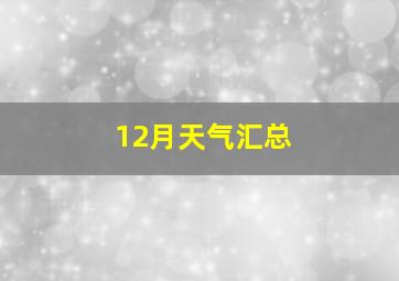 12月天气汇总