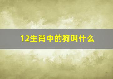 12生肖中的狗叫什么