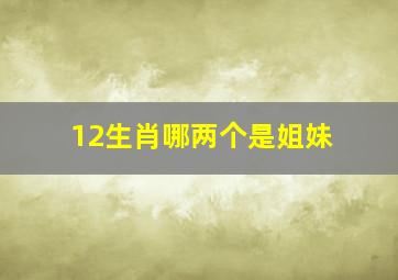 12生肖哪两个是姐妹